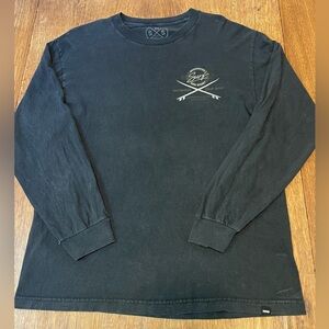 Huntington Beach Surf and Sport Black Long Sleeve Men's Shirt - Large